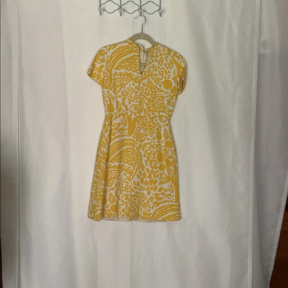 Vintage yellow thermal dress with jacket - Picture 4 of 14